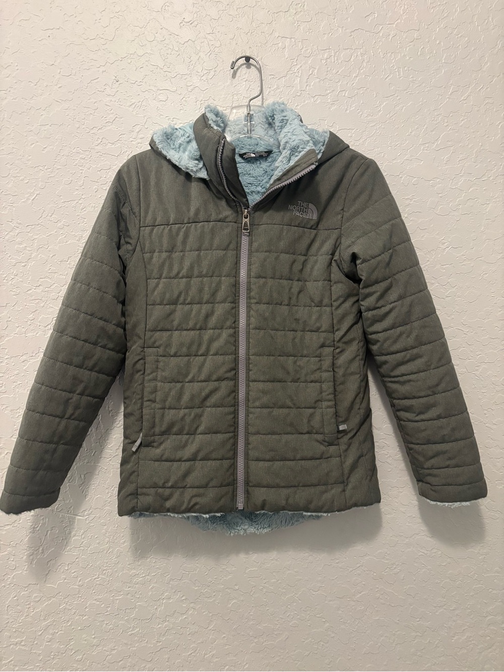 The North Face Gray Mossbud Swirl Parka Fleece Lining Outdoor Gorpcore Girls' m